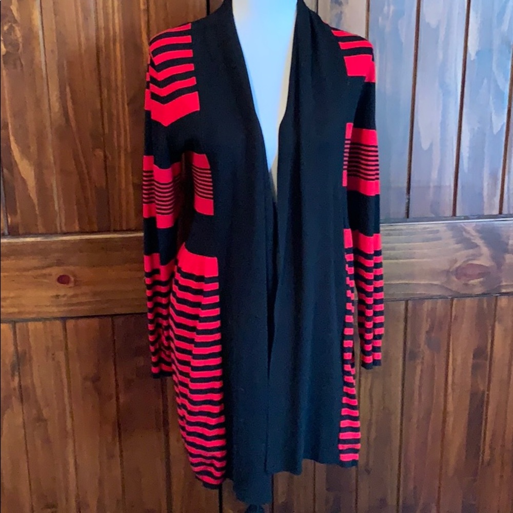 Black and red striped cardigan by Red size M